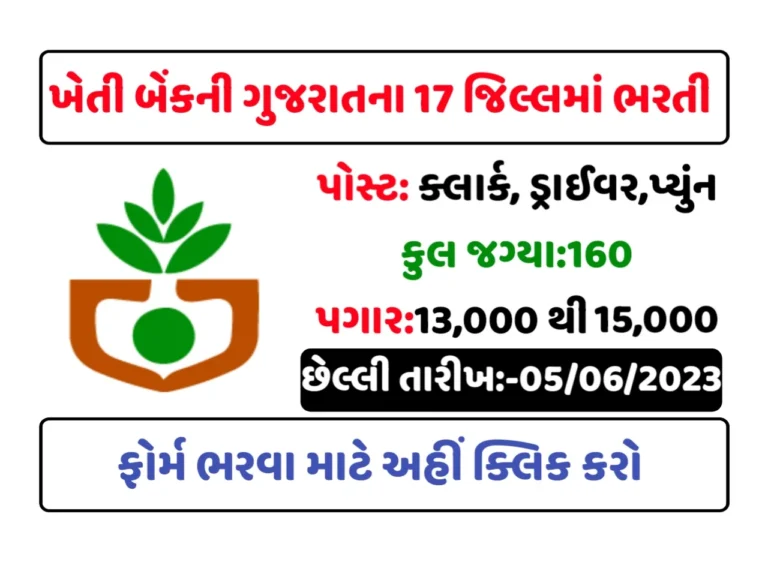 Kheti Bank Recruitment 2023: ખેતી બેંકની ભરતી હેઠળ 17 જિલ્લાઓમાં ડ્રાઈવર, ક્લાર્ક અને DEO ભરતી જાહેર