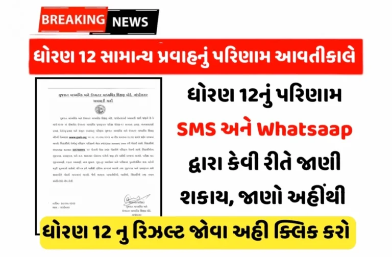 ધોરણ-12 નુ પરિમાણ 2023: આવતીકાલે જાહેર થશે રીઝલ્ટ, જાણો કેવી રીતે ચેક કરશો રીઝલ્ટ