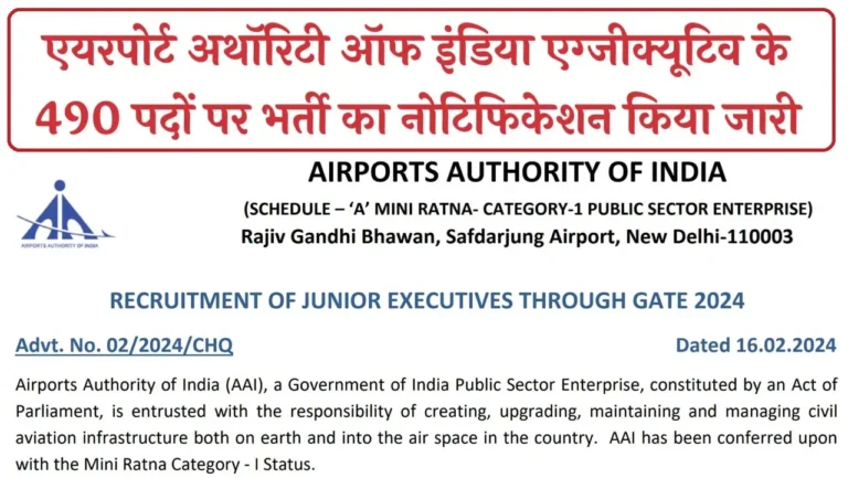 AAI Junior Executive Recruitment 2024